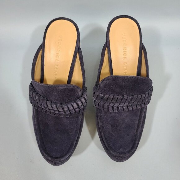 Veronica Beard Delia Blue Suede Clogs Women's Size 6M MSRP $400 - Picture 4 of 12